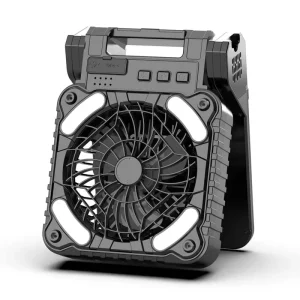 X99 Portable Outdoor Camping Solar Fan with Light Multi Functional Solar Charging Capabilities