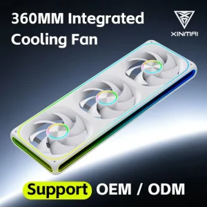 XINMAI Factory Price 360mm RGB LED PC Case Fan PWM ARGB Hydraulic Bearing Radiator Cooler CE Certified Computer Chassis Fan
