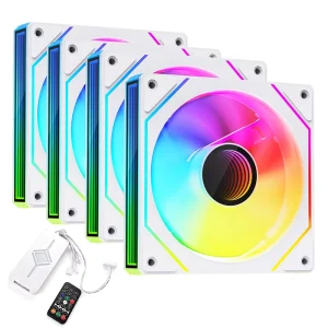 XINMAI Ready to Ship 120mm ARGB PWM PC Case Fan Kit 4 Pack 5V 3-Pin Addressable RGB Cooling Fan with Hub Remote OEM ODM
