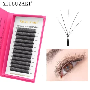 XIUSUZAKI 12 Rows PreMade Volume Lash Fans Eyelashes Shape Lashes Premade Fans Maple Leaf 5D W Clover Eyelash Extension
