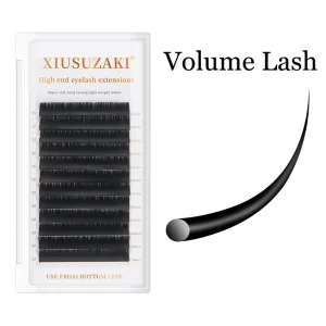 XIUSUZAKI Volume Professional Soft Mink Cashmere Lash Eyelash Extensions Trays Single Matte Black Individual Classic Lashes