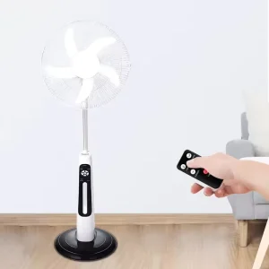 XL K300A 16 Inch 5 Blades Metal Grille Rechargeable Home Solar Smart Fan AC DC Operation With High Efficiency for Hotels