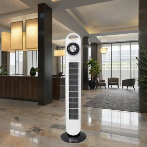 YD0541 Mechanical Plastic Household Silent Bladeless Electric Pedestal Fan with Intelligent Mist Display for Hotels