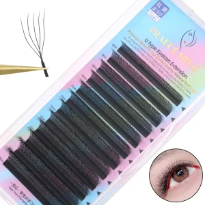 YY 3D 4D 5D 2 3D U Lashes Extension PBT Material Parallel Flower Cross Eyelash Extensions Narrow Fan 5D U shaped Lashes
