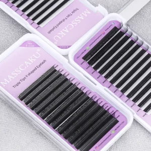 YY Shape Eyelash Extensions C and D Curl Natural Soft Premade Volume Fans Two Tips Y-Shaped False Eyelashes