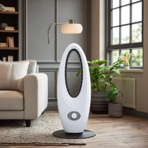 YiLun Silent Smart Timer Setting Remote Control Bladeless Oscillating Electric AC Motor Plastic 3-Speed Hotel Use Household