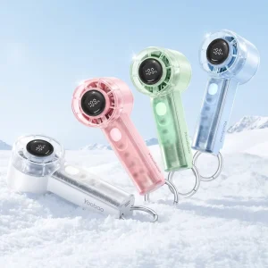 Yoobao Handheld Mini Turbo Fan High Speed 3000mAh 5000mAh USB C Rechargeable Digital Display Cooling Small Fan with Metal Hook