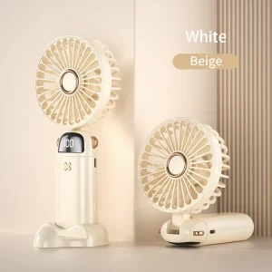 YouNiMei Electric Folding Small Handheld 1500mah Rechargeable 5 Wind Modes Outdoor USB Pocket Neck Fan Mini Portable Fan