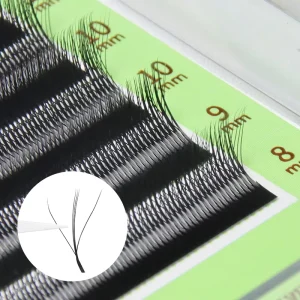 Your Brand W Shape 3D Three core Premade Volume Fans Eyelash Extension Trays Synthetic Hair Cruelty Free