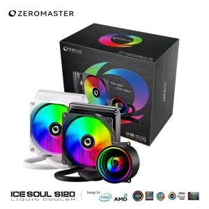Zeromaster 120mm PC Liquid Cooler ARGB CPU Water Cooler Dual 120mm Radiator Fluid Bearing Copper Aluminum Heatsink OEM Factory