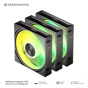 Zeromaster ARGB Fan Kit 120mm Modular PC Fans Daisy Chain Cooling Fan High Airflow Computer Case Fan Fluid Bearing 20dBA Copper