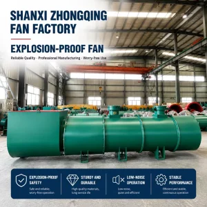 Zhongqing FBDN 8.0 2*55Kw Explosion Proof AC Axial Fan Heavy Duty Aluminum Alloy Blades (14″) High Power Industrial Ventilation