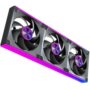 upHere 360mm ARGB Case Fan Triple Pack 120mm PWM Standard Blade Cooling Fan Set for PC Water Cooling Radiator and Case