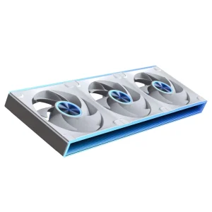 upHere 360mm Integrated ARGB PC Cooling Fan White PWM Quiet Case Fan with Infinity Mirror Forward Blade